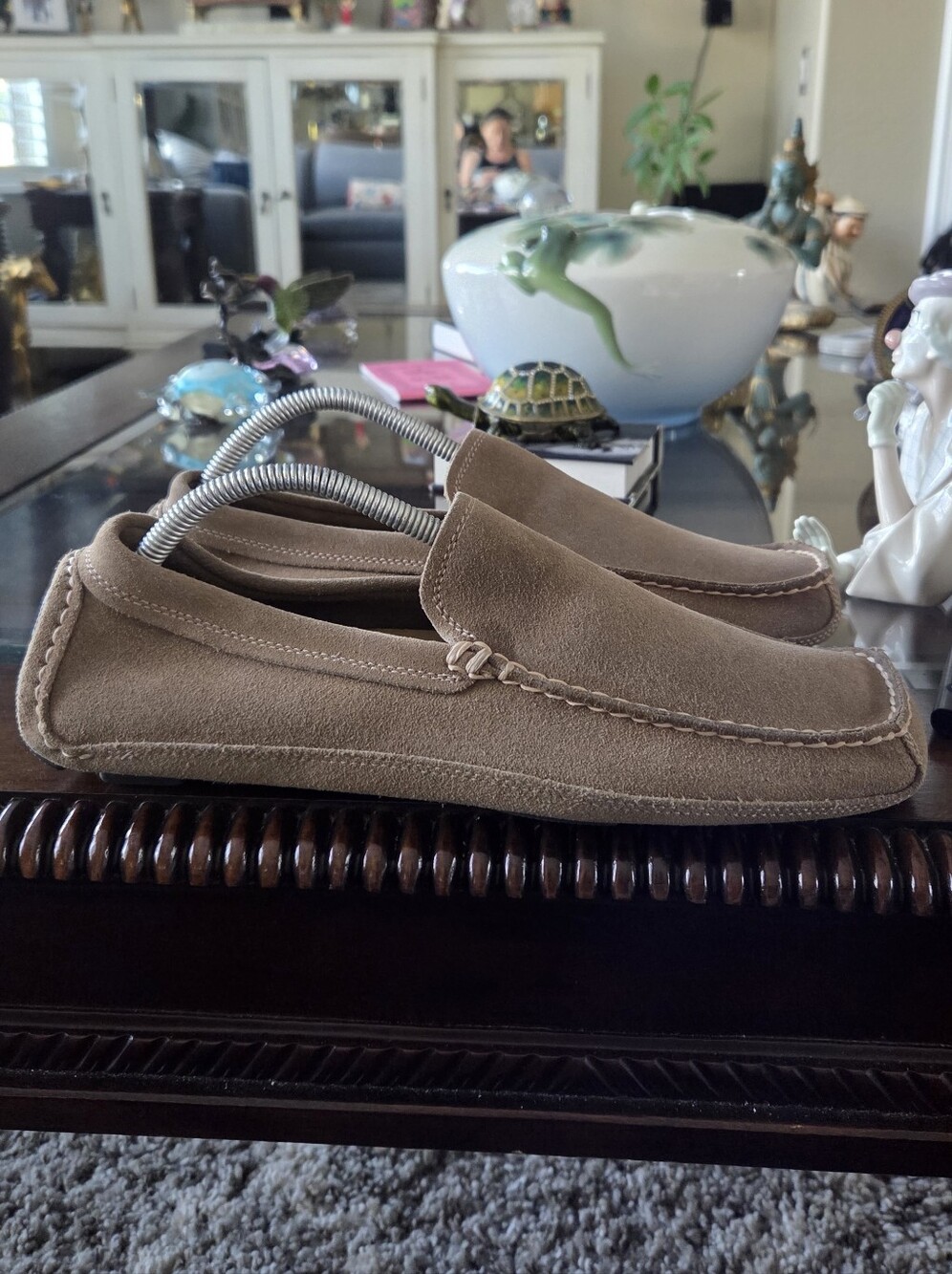 Tommy Bahama Men's Suede Loafers in Taupe Brown